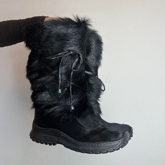 Pajar Shoes - Pajar Real Fur Black Winter Boots Made in Italy